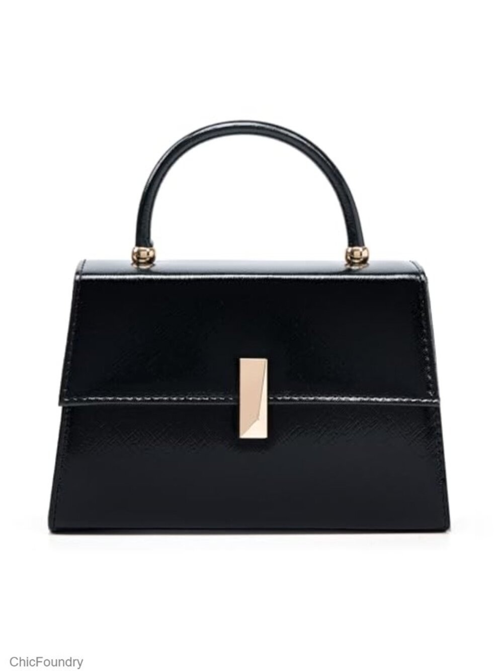 Faux Leather Evening Clutch for Women Formal Top Handle Satchel with Chain